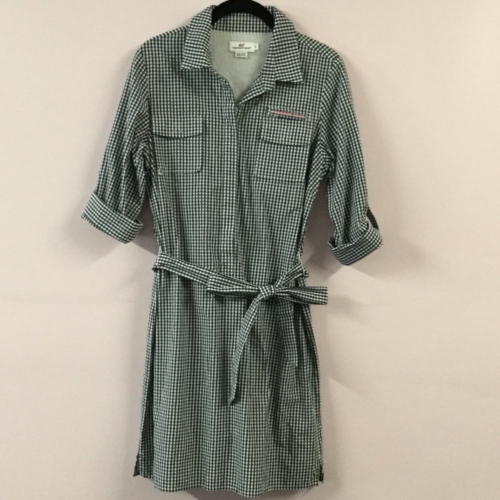 Vineyard Vines Gingham Harbor Shirt Dress Size 6